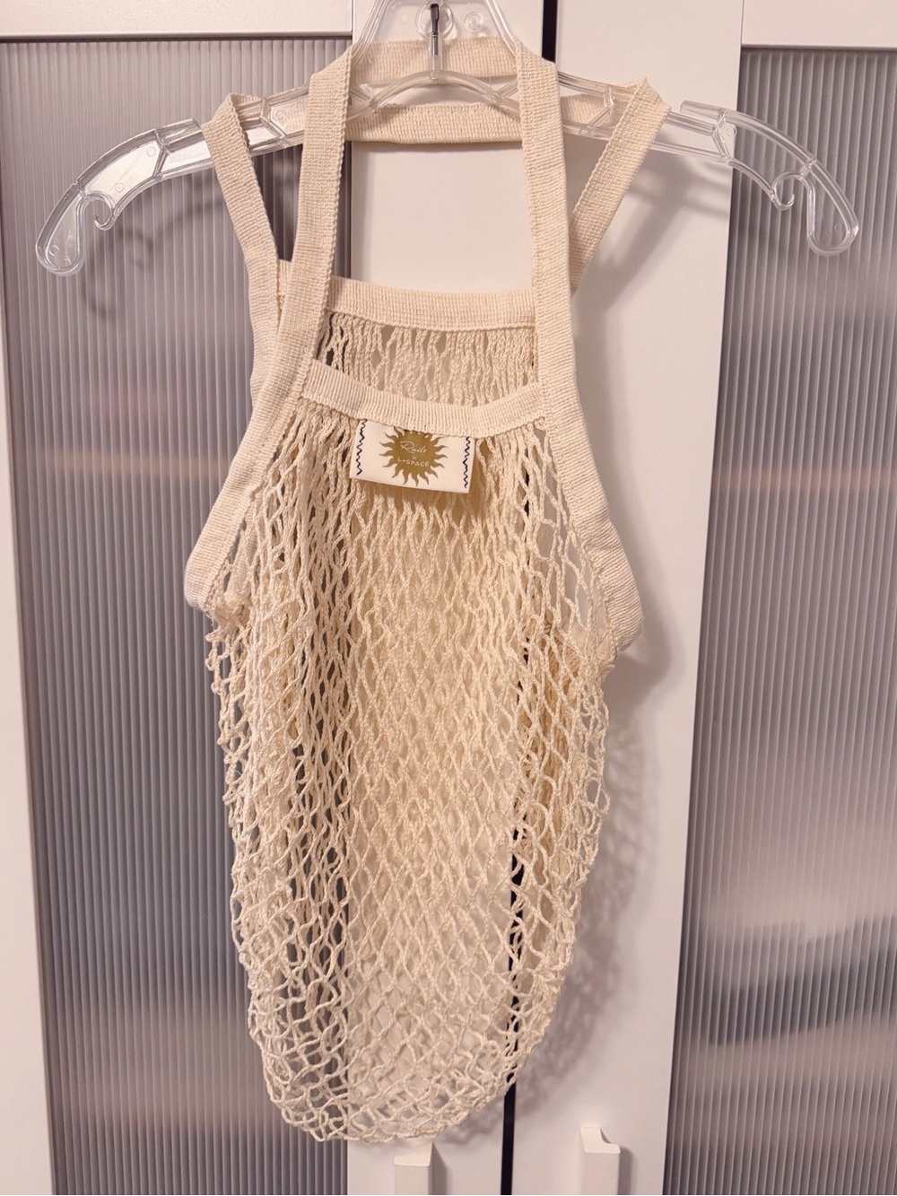 NWOT Rails x LSPACE Reusable Woven Cream Crochet Market Tote Bag